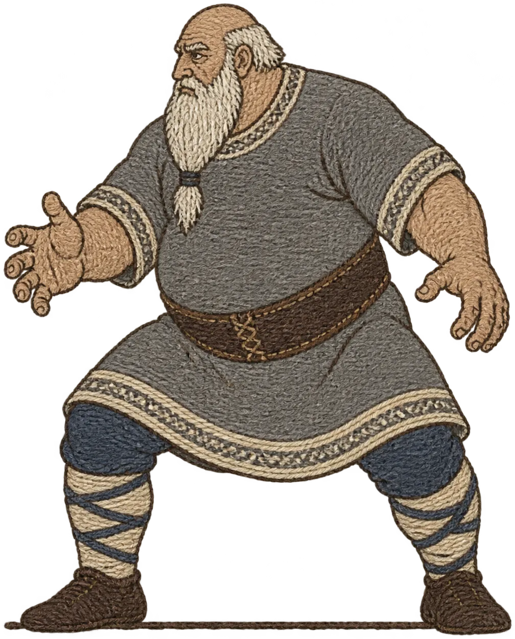 Tormund Aske, white-bearded and huge, planted wide with open hands